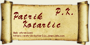 Patrik Kotarlić vizit kartica
